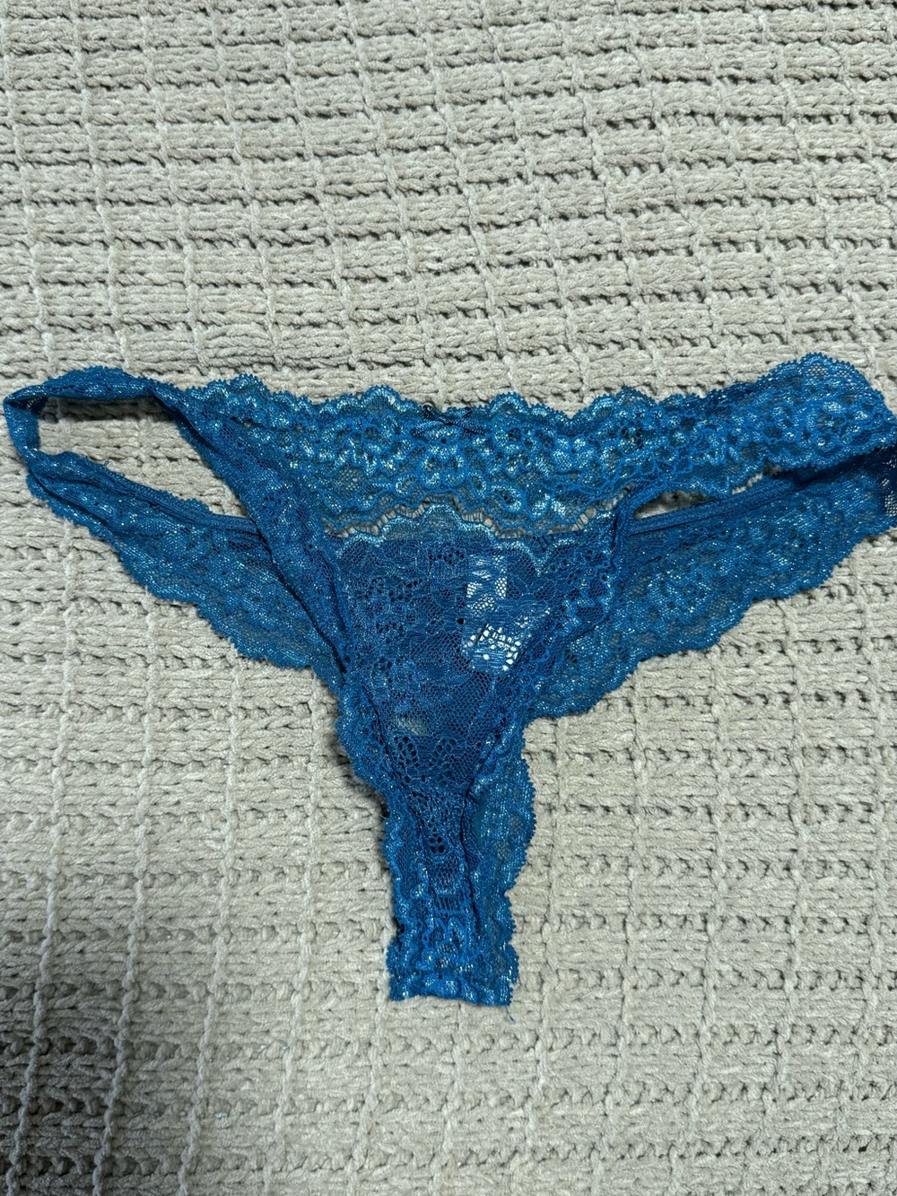 Victoria's Secret Teal Lace Thong Panty
